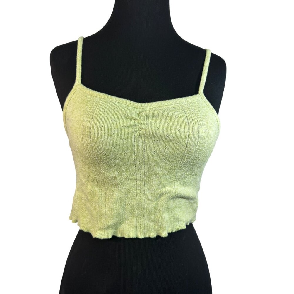 Forever 21 Light Green Ribbed Knit Cropped Tank Top XS